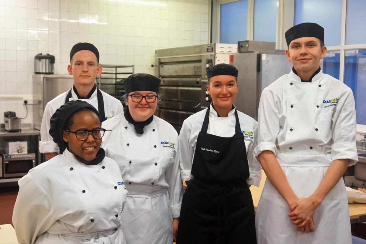Coventry College catering students in the kitchen