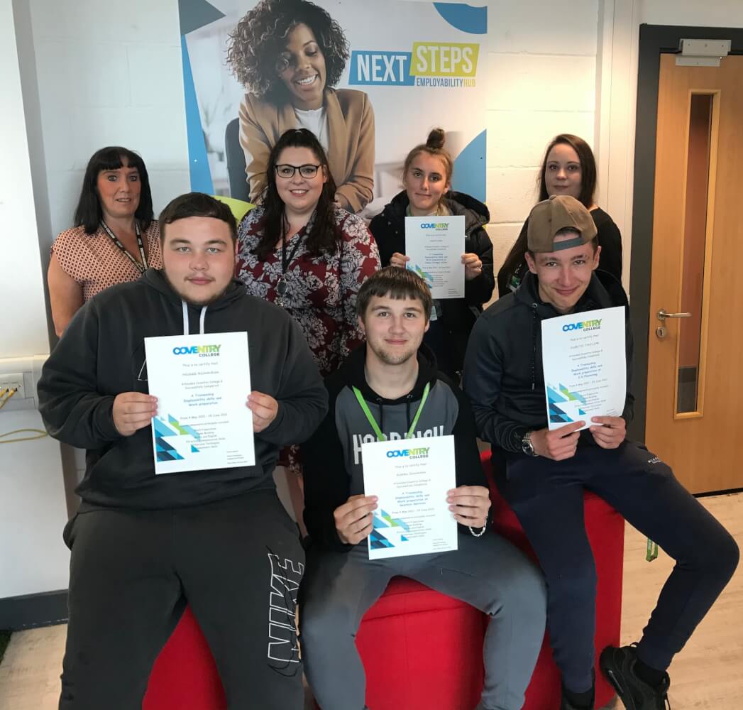 Coventry College learners who completed a traineeship programme.