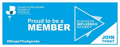 Coventry and warwickshire chamber of commerce, business influence member logo