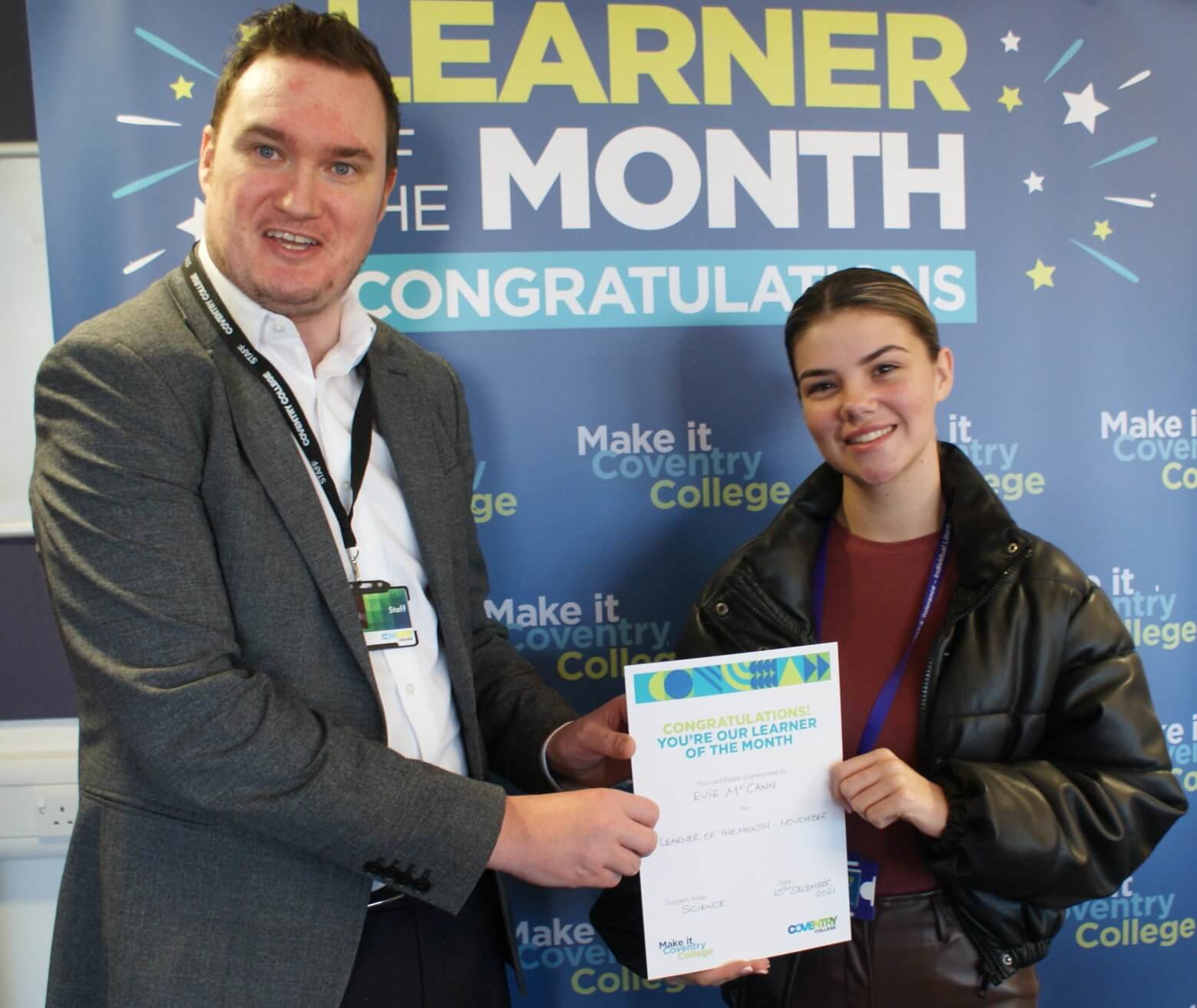 Evie McCann, student of the month
