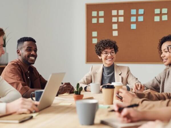 Group of adults at breakfast meeting