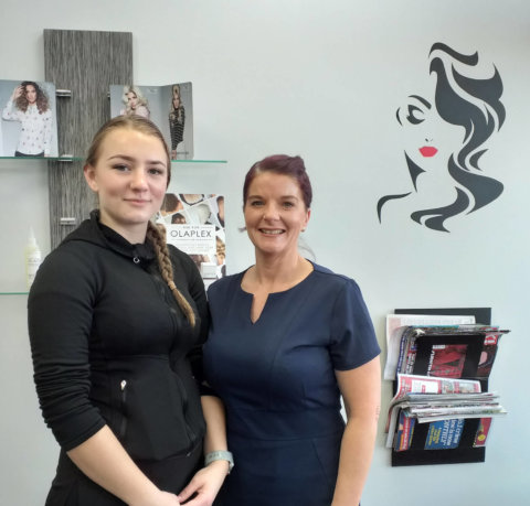 Natalja Sokolova, a Level 3 Hairdressing student at Cliptomania Hairdressing Salon