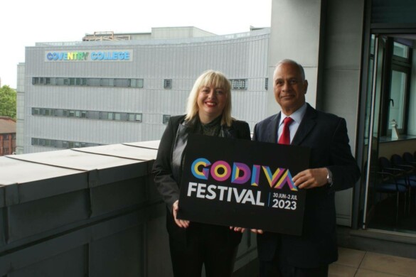 Vice principal of coventry college, gemma knott with councillor naeem akhtar