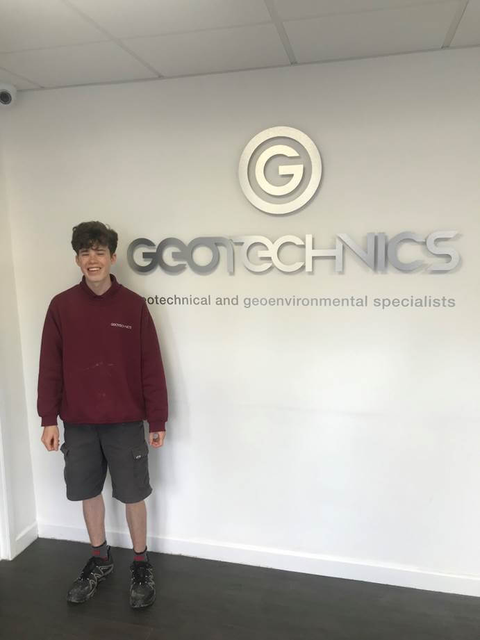 Milo mcinerney, 18, has secured a job as a lab technician at specialist construction firm geotechnics