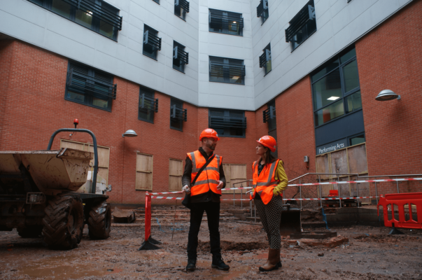 Craig Frame, CEO of Inside Limited and Carol Thomas, Principal and CEO of Coventry College and below with Pete Warrington, Project Manager for Inside Limited