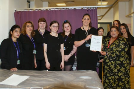 Group of Beauty learners with Training and Development Manger from Ragdale Hall Spa