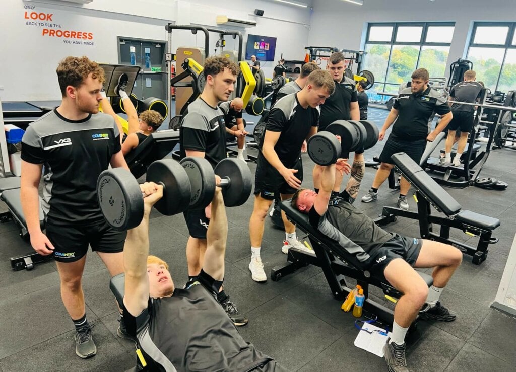 Learners during strength and conditioning session