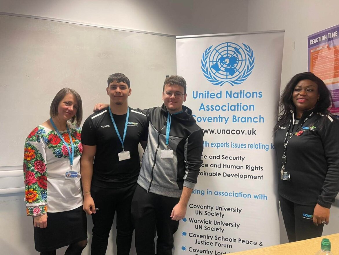 Uniformed Public Service students with Olena Atamanchuk