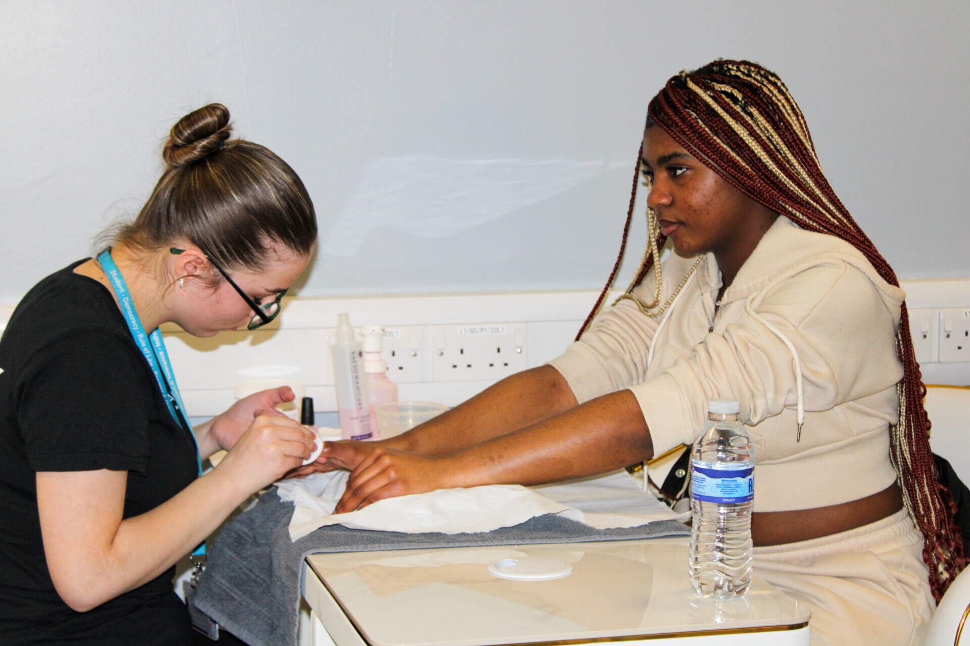 Young Carers getting manicure