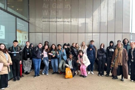 Students outside Art Gallery Walsall