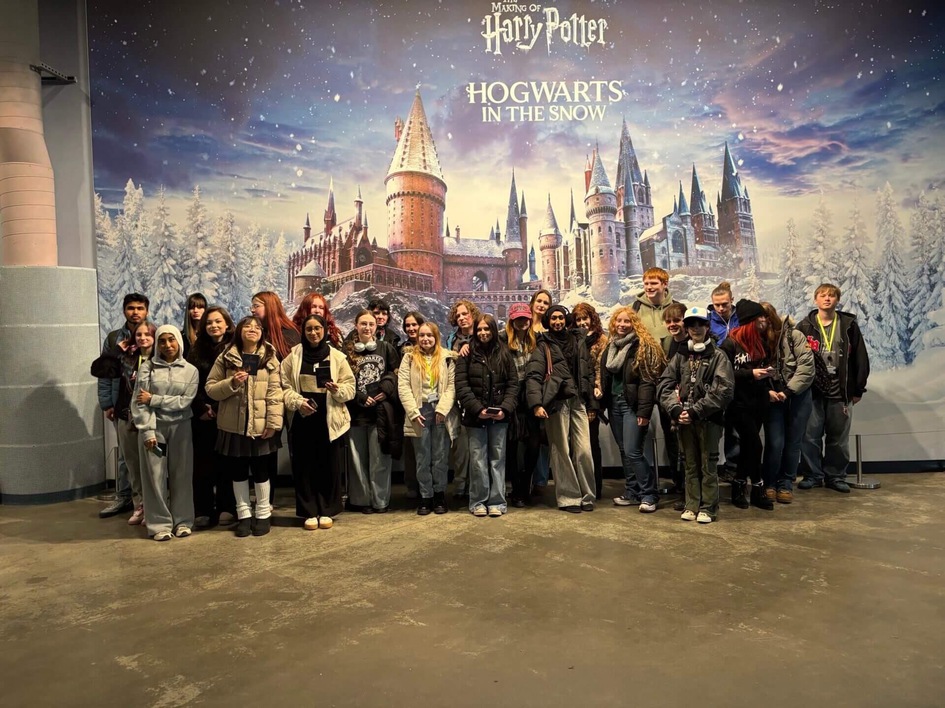 Architecture students group photo at Harry Potter world