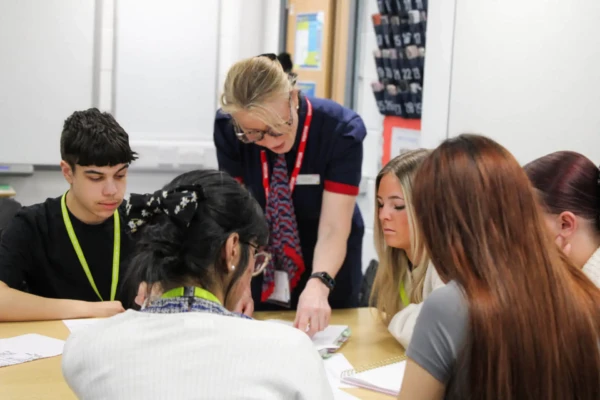 British Airways Cabin Crew talking to students