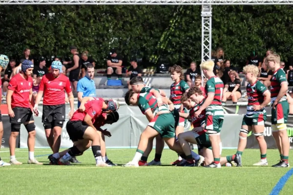 rugby players scrummaging